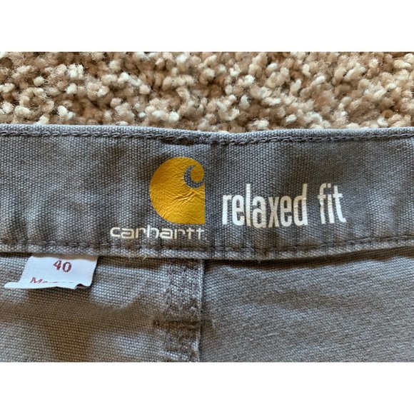 Carhartt Men's 40 Relaxed Fit Grey Canvas Carpenter Shorts 102514-039 EUC - Picture 8 of 11